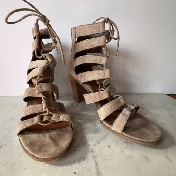 Steve Madden Suede Lace-Up Sandals - Picture 2 of 5